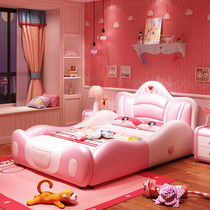 Childrens bed Girl bed Princess bed Girl dream bed with guardrail multi-function cartoon bed Child bed sheet bed