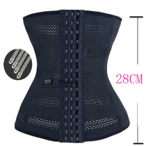 ebay hot style steel bone belly belt breathable waist belt hollow three-breasted buckle anti-curling body shaper 28cm