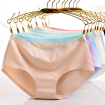 Pure Cotton Unmarks Ladys Underwear One-Piece Girl Comfort Press Side Full Cotton No Marks Mid-Waist Triangle Pants Pure Color Brief