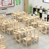 Solid Wood Go Table Modern Minimalist Calligraphy Painting Table Pine Wood Class Table And Chairs Tutoring Class Training Country School Table Chess Table
