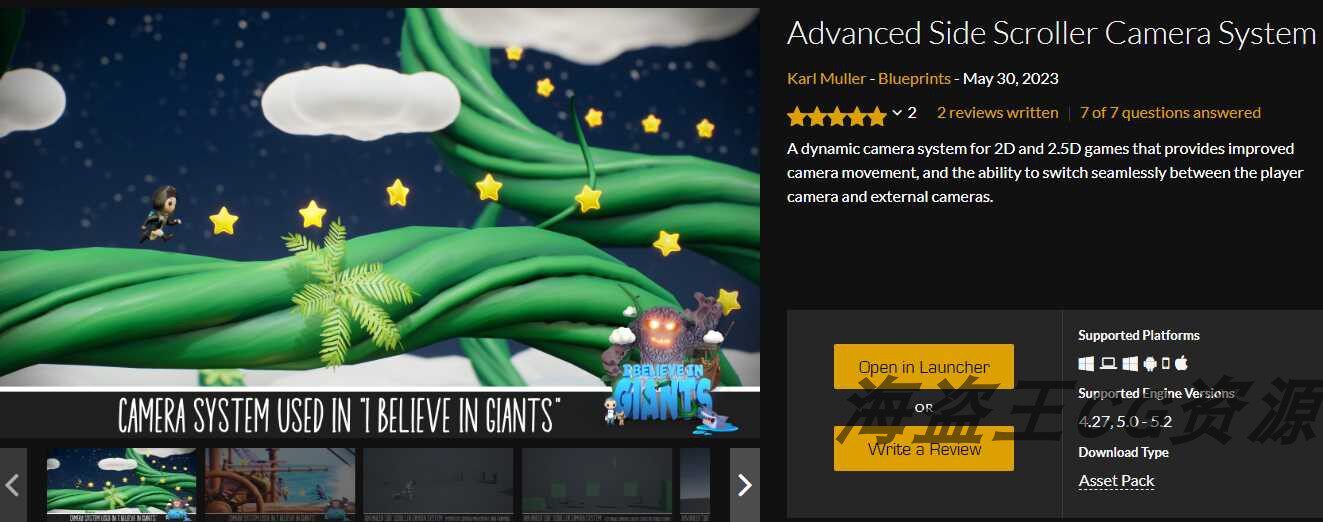 Advanced Side Scroller Camera System 卷轴镜头 虚幻UE4.27-5.2