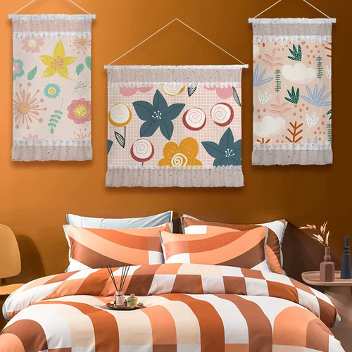 Розовая цветочная звезда Tapestry Talpestry Girl Atrial Fabring Found Clate