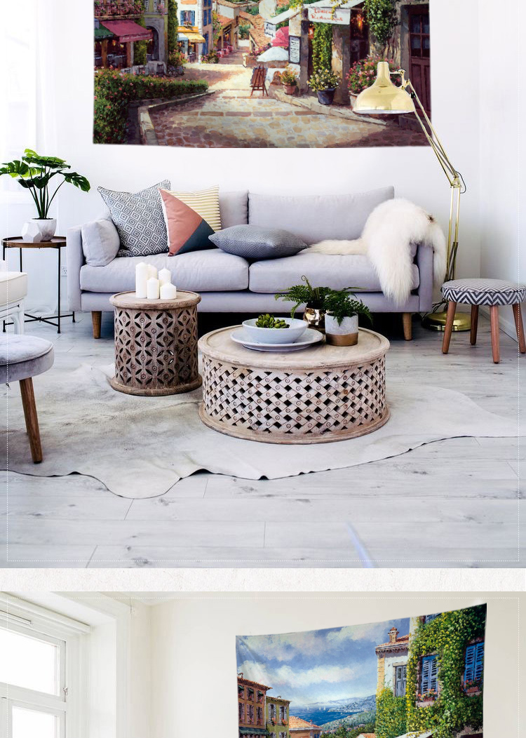Sơn dầu tấm thảm trang trí tường nền bạt phòng ngủ trang trí tường tấm thảm chụp ảnh nền vải khăn bãi biển tấm thảm tham trang tri