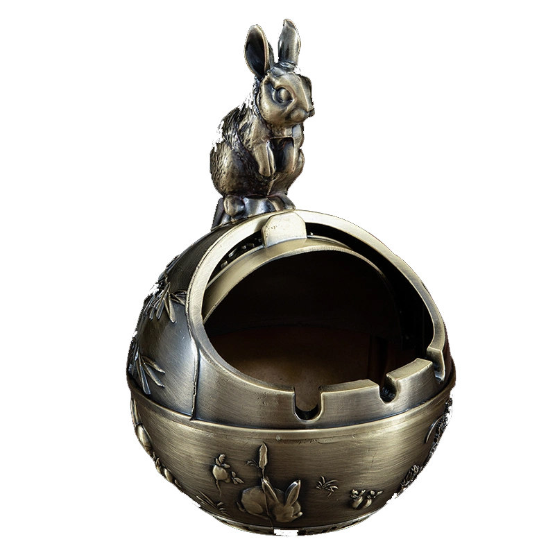 Creative Twelve Zodiac Ashtray for Home Use, Stylish Living Room, High-End Feel, Personalized Antique Bronze, Gift-Giving, Windproof Ashtray