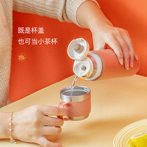 ECOTEK thermos large capacity female portable small girl heart ins simple student 316 stainless steel water cup