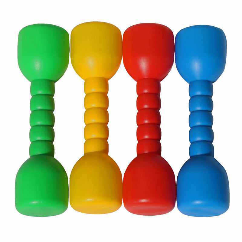 Kindergarten morning exercise equipment thickened plastic sound dumbbells children's outdoor fitness toys gymnastics dance dumbbells