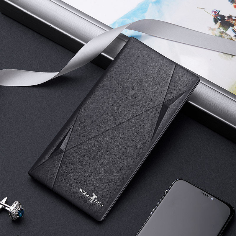 Special cabinet 2022 genuine leather multi-clamping cow leather ultra-thin soft leather clip upscale card Bautide new leather clip male long version