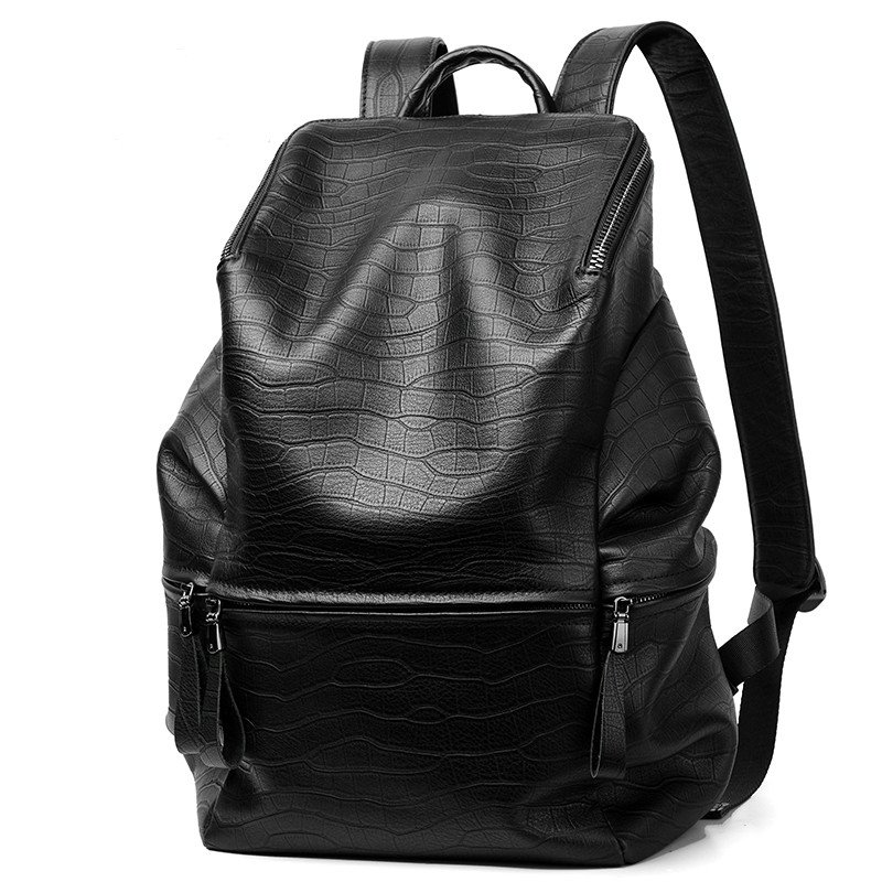 Counter casual large-capacity backpack leather business men's bag travel trend bag genuine leather men's backpack