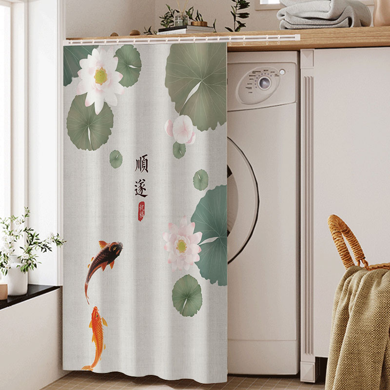 New Chinese drum washing machine cover balcony cabinet sun-proof curtain waterproof curtain shade cover cloth