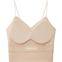 Beautiful back bra-free thin underwear summer inner and outer wear tube top with breast pad camisole bottoming top for women