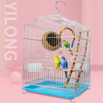 Bird cage large parrot tiger skin Xuanfeng Peony pet electroplated stainless steel iron luxury villa with nest bird cage