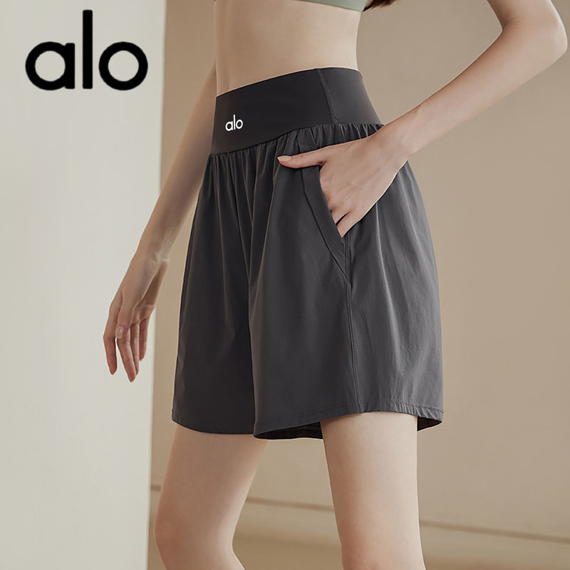 Aio Loose Quick-Dry Sports Shorts for Women, Anti-Exposure, High-Waisted, Running, Fitness, Slimming Yoga Shorts, Five-Point Shorts for Summer