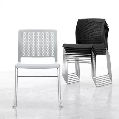 Fashion simple plastic training chair stacking student classroom table and chair mesh Reporter Staff office chair meeting chair