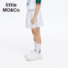 Детская джинсовая юбка little moco童装24夏装新款女童网球运动风含安全裤百褶牛仔半裙