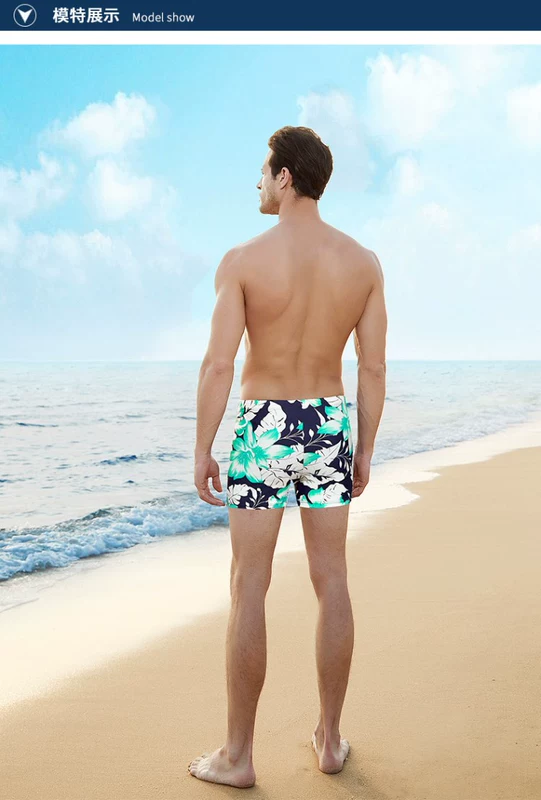 Quần bơi nam khô nhanh bên bờ biển boxer đồ bơi dành cho người lớn kích thước lớn bong bóng nóng suối nước thở thiết bị bơi thời trang thể thao - Nam bơi đầm