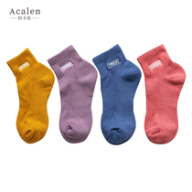 Socks womens short socks sweat-absorbing and breathable towel bottom cotton socks womens mid-tube socks ins tide Korean version of college style sports womens socks