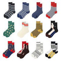 Socks womens mid-tube socks ins tide stockings womens street European and American stockings Mens trend high-top sports cotton socks spring and autumn