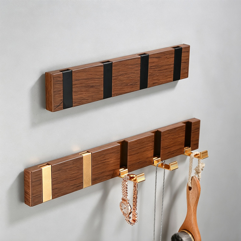 Invisible Hook for Hanging Clothes Behind the Entrance Door, Wall-Mounted, No-Drill, Vintage Bathroom Folding Coat Hook