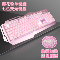 Leiteng pink blue shaft mechanical feel keyboard mouse headset three-piece set wired computer Logitech technology