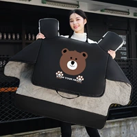 Печать кофейных медведей черной [ширина крыла -плюс бархат+карман]