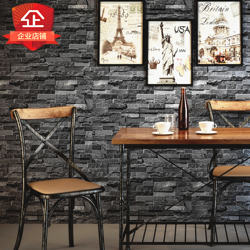 Stone wallpaper hotel small restaurant dedicated snack bar box restaurant private room shop storefront decoration background wallpaper