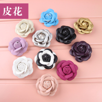 Leather flower mountain camellia flower Shoes flower DIY hair ornaments Handmade materials Bags diy accessories diy handmade materials Mobile phone case