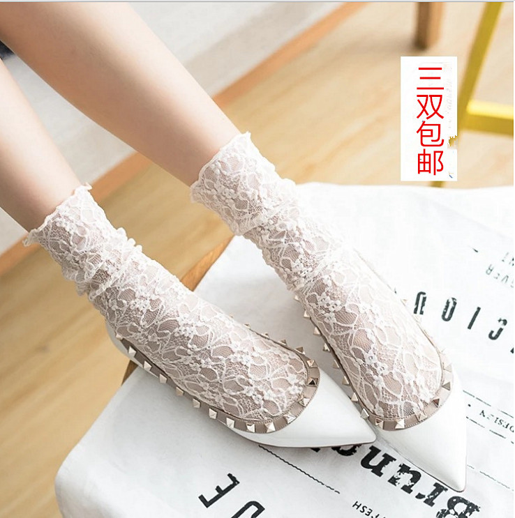 Vớ mùa hè, cọc rỗng trong suốt, vớ, ren thời trang Nhật Bản và Hàn Quốc, vớ ống, vớ nữ mỏng, vớ công chúa - Vớ sợi tre vớ nam khử mùi chống trượt