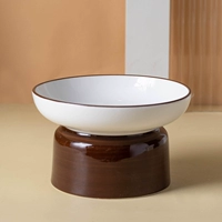 [Чай коричневый] Гай -керамическая миска (миска с плоским ртом) Антисердийный антиотрагивающий отказ от черного подбородка