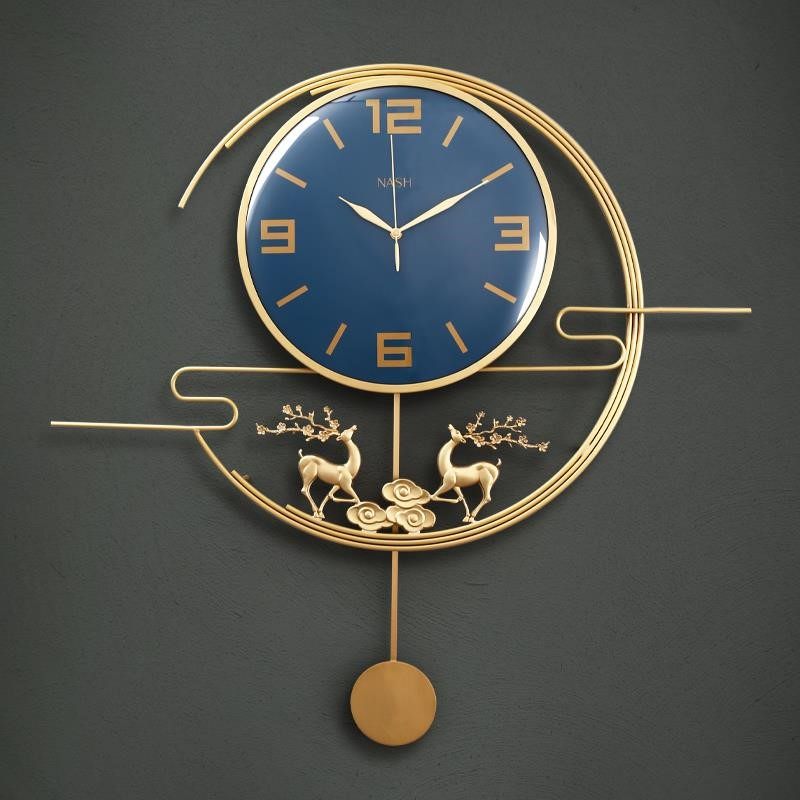 New Chinese 2022 new light and luxurious pure copper hanging clock Living room Atmospheric watches China Wind Home hanging wall Fashion clock