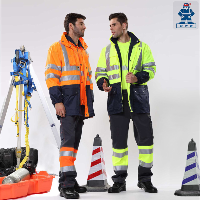 Cold-Proof Clothing, Cotton Coat, Reflective Safety Clothing, Raincoat, Multi-Functional Work Clothes, Uncle an 3m Winter Model B008