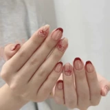 Красная наклейка для маникюра с бантиком, белая галстук-бабочка, лента для ногтей, наклейки для ногтей, украшение для ногтей, декор
