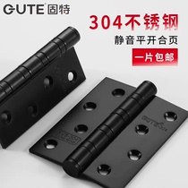 Good black hinge stainless steel 4-inch thickened solid wood door door loose-leaf hinge bearing silent hinge