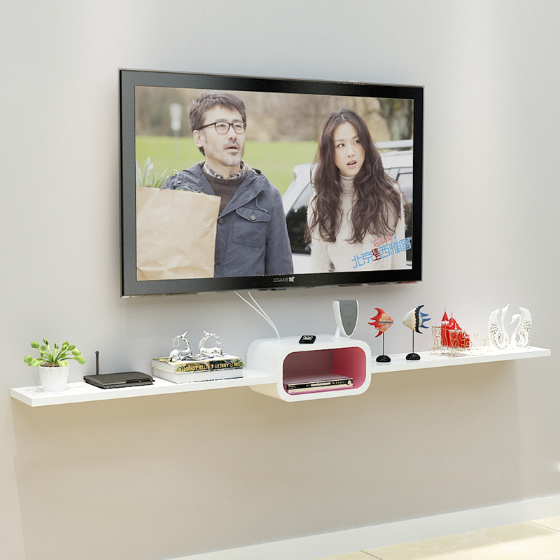 TV upper box shelf living room simple wall cabinet wall shelf wall hanging bedroom creative decorative shelf partition