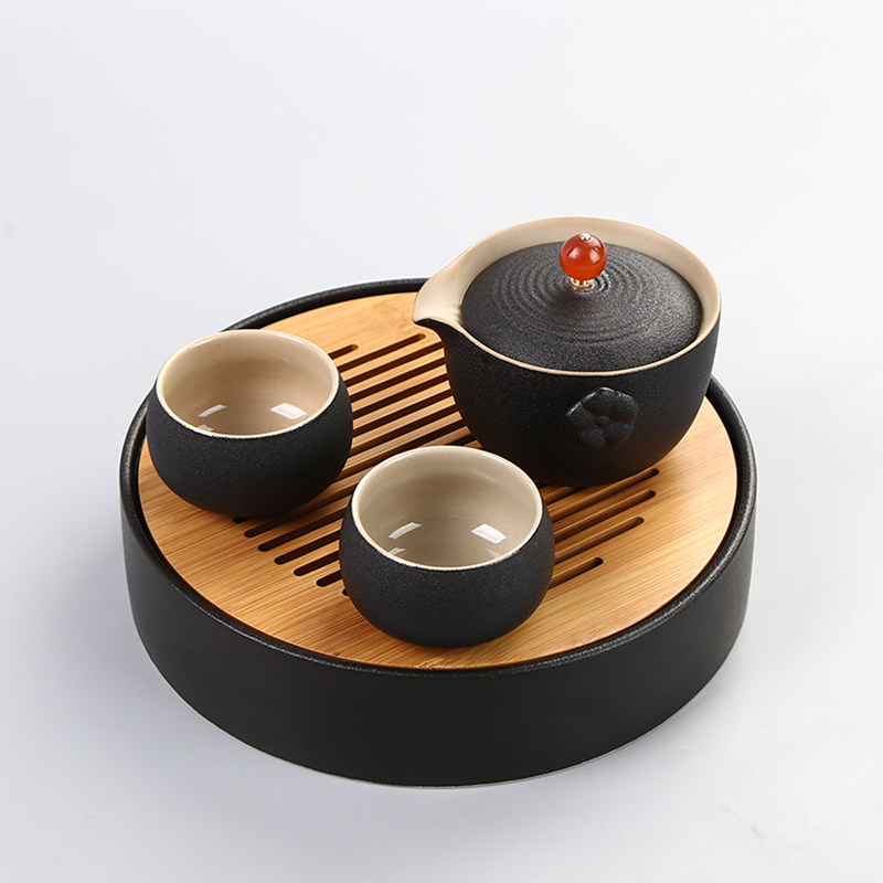 Kung fu tea set Dry - Built Tea Set Ceramic bamboo water storage small tea table Japanese mini - storage tea disc special prices