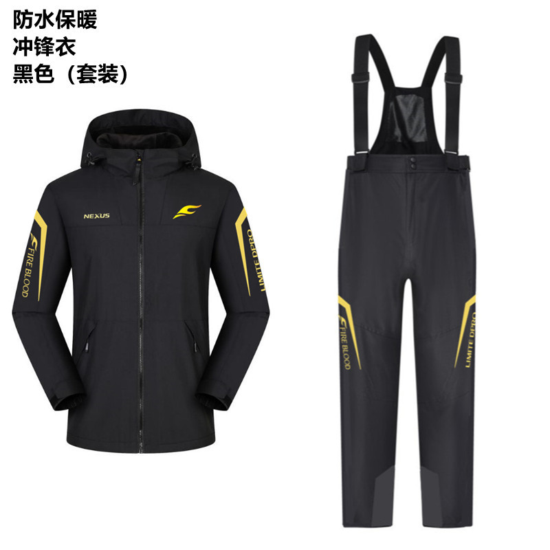 23 New Models of Japanese Heavy Rain Fishing Suits, Thickened Fleece Warm Jackets and Pants Set, Waterproof