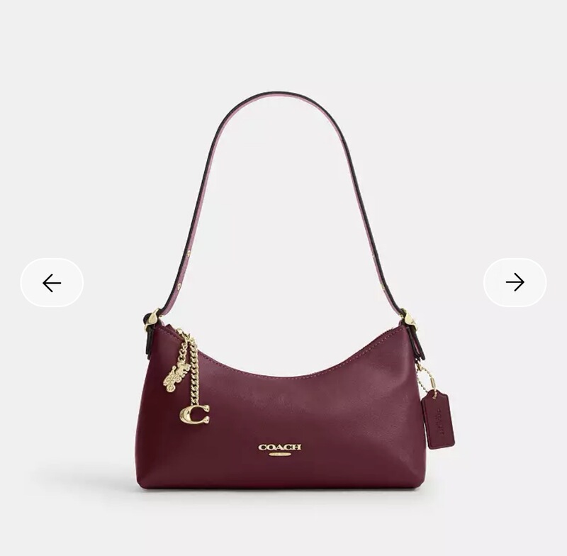 Coach's New Burgundy Shoulder Crossbody Bag Women's Underarm Bag Cfo89 Women's Bag Direct Mail from the United States