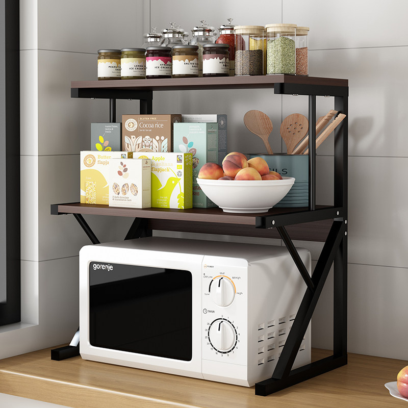 Kitchen shelf Home multi-layer microwave oven table top storage rack Multi-function countertop storage supplies seasoning rack