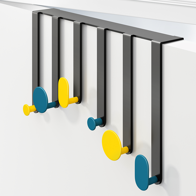 Hook hanging hanger behind the door No punching holes No marks Bedroom door Creative clothes hanger wall wall hanging door on the shelf