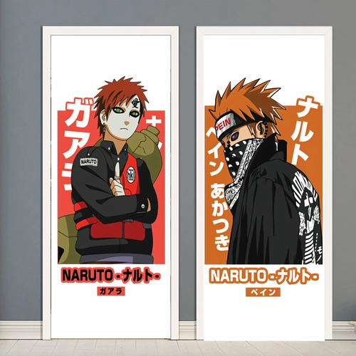 Наруто, мультяшная самоклеющаяся стеклянная наклейка