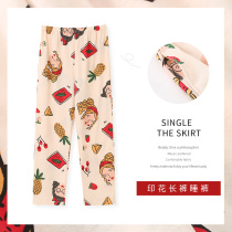 Home pants cotton pajamas ladies long pants spring and autumn pants large size home pants summer thin home pants 200 pounds