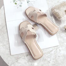 Slippers womens summer wear 2021 new summer fashion fairy flat-bottomed net red slippers women super hot to go out