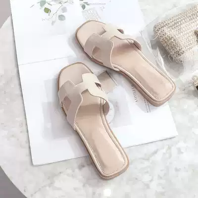 Sanders and slippers women's summer wear 2021 new summer fashion fairy flat net red slippers ladies Super fire out