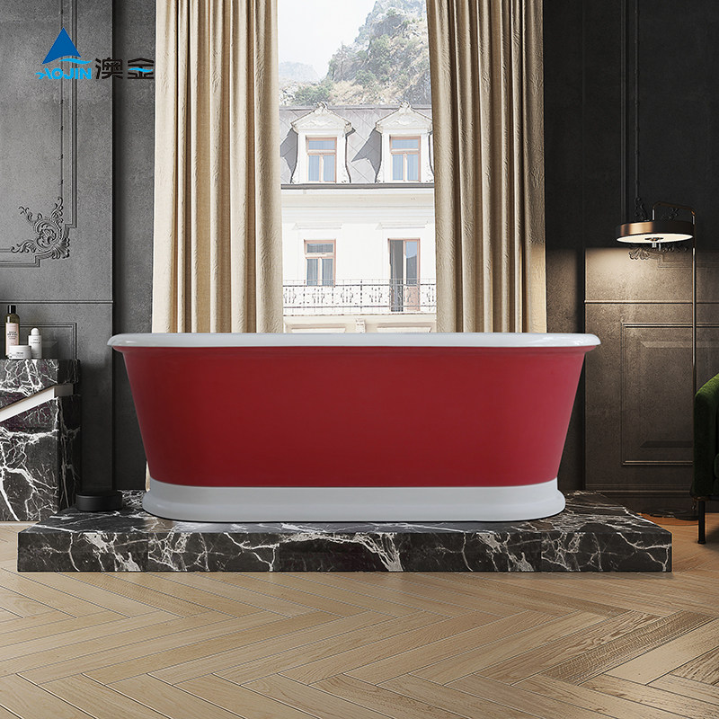 Australian Gold Independent Type Acrylic Bathtub Eu Style Red Retro Home Dressing Room Bathtub 1 m 8 Adult Bathtub