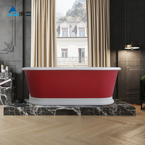 Aojin independent acrylic bathtub European red retro home bathroom bathtub 1 meter 8 adult bathtub