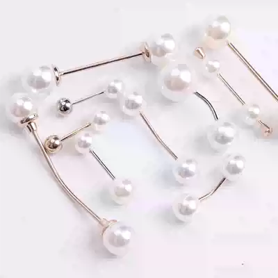 Double-headed pearl pin button clothes shirt decoration button anti-light pearl button