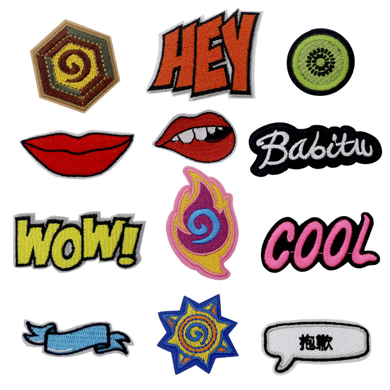 Fashion self-adhesive badge cloth patch patch Letter embroidery patch Clothes pants down decoration repair hole patch