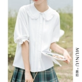 Кукла, летняя белая милая шифоновая рубашка, рукава фонарики