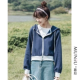 Короткая весенняя толстовка с капюшоном, хлопковая куртка, лонгслив для отдыха, тренд сезона, оверсайз