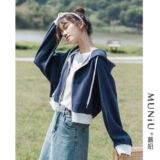 Короткая весенняя толстовка с капюшоном, хлопковая куртка, лонгслив для отдыха, тренд сезона, оверсайз