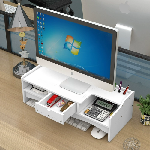 Монитор компьютера увеличивает подставку -Офис базового экрана поставляет настольную коробку для хранения клавиатуры